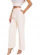 Women's Wide Leg Pants High Elasticity Waist Back Business Work Pants Long