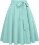 Women's High Waist A-Line Pockets Skirt Skater Flared Midi Skirt